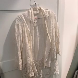 Ivory cardigan with embroidery detail
